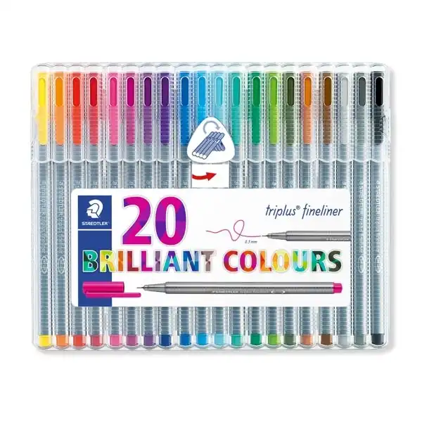 Staedtler Triplus Fineliner Wallet of 20- Assorted Colours