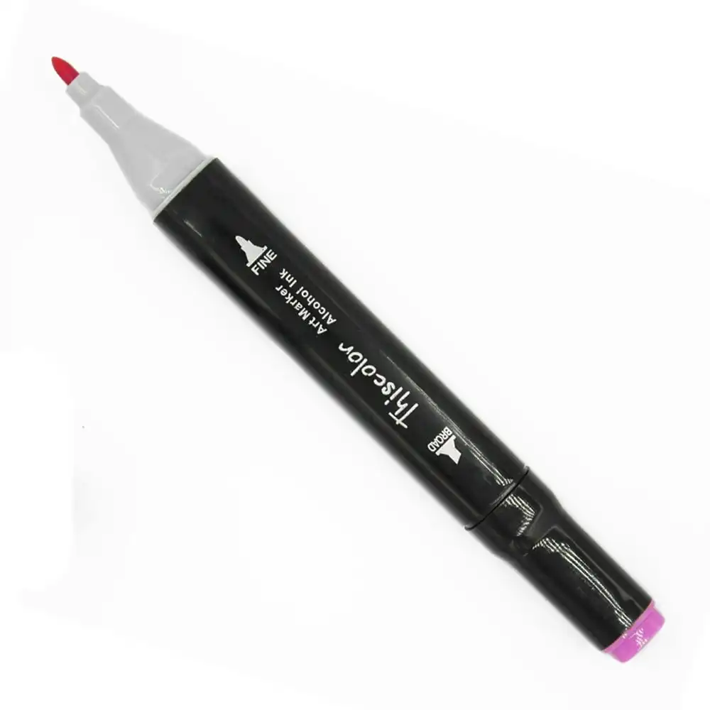 Thiscolor Double Tip Marker, 6 Vivid Pink