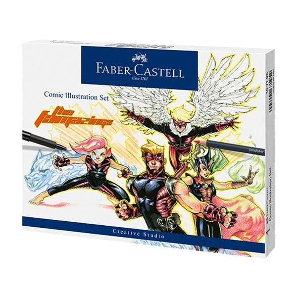 Faber-Castell Pitt Artist Brush Pens, Comic Illustration Set, Assorted- 15pk