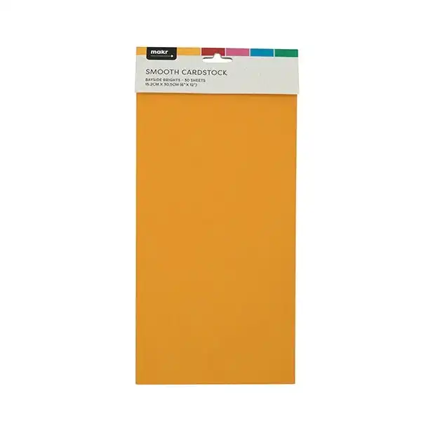 Makr 6x12 inch Smooth Cardstock, Bayside Brights- 30pk