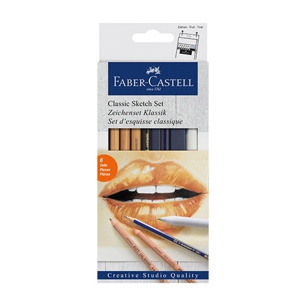 Faber-Castell Creative Studio Mixed Media Sketch Set, Classic- Set of 6