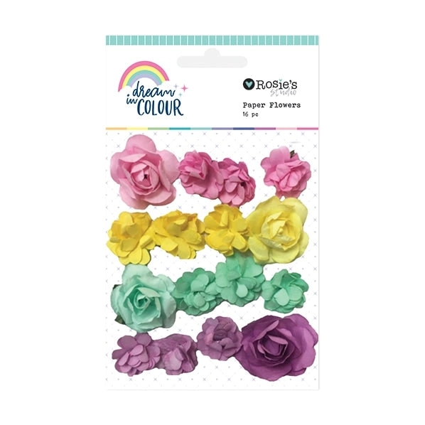 Rosie's Studio Dream In Colour, Paper Flowers- 16pk