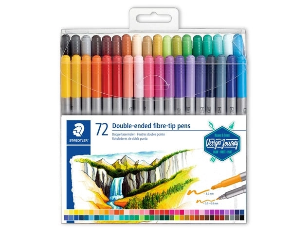 Staedtler Double-Ended Fibre-Tip Pen, Assorted-72pc