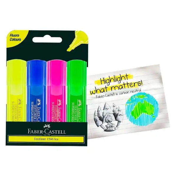 Faber-Castell Textliner Ice 1546 Highlighter, Assorted- 4pk