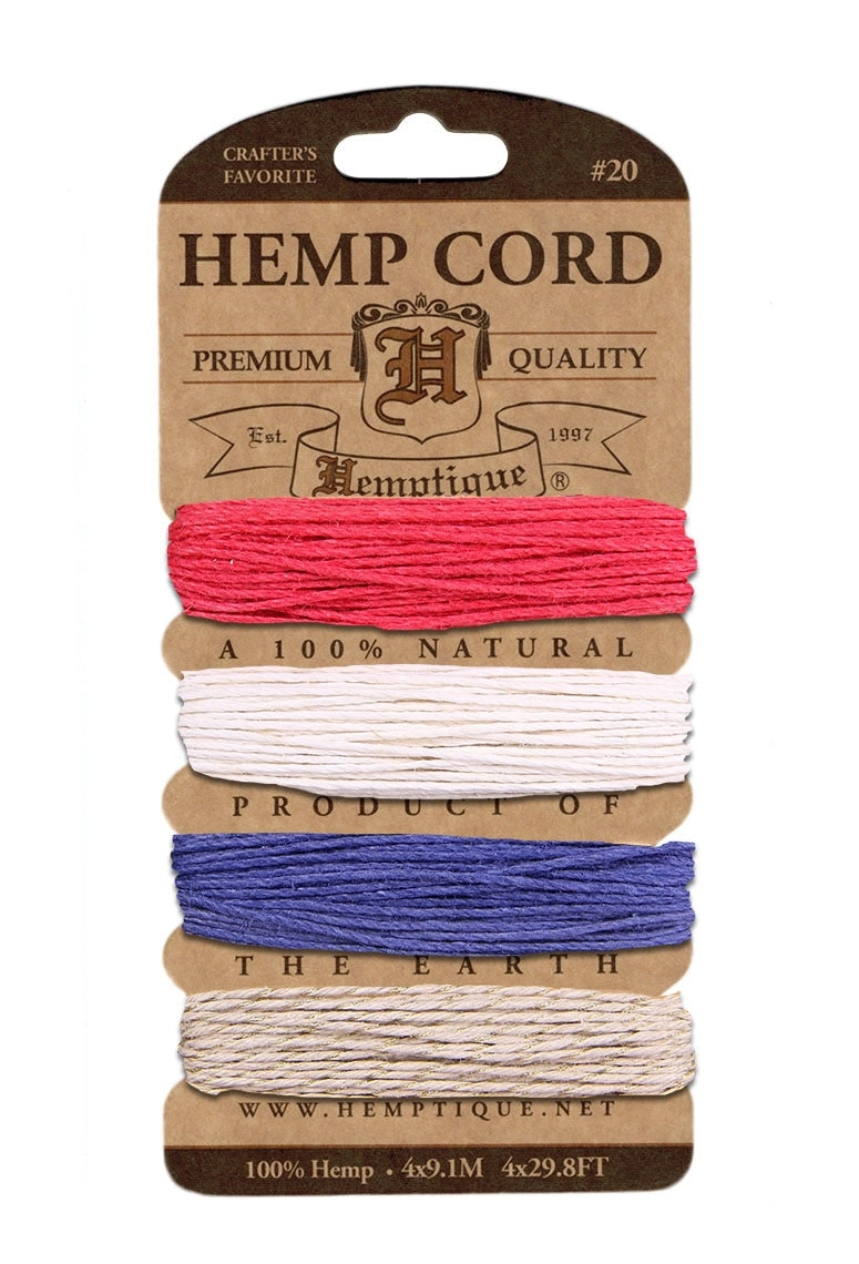 Hemptique Card Cord Set #20, Americana Gold