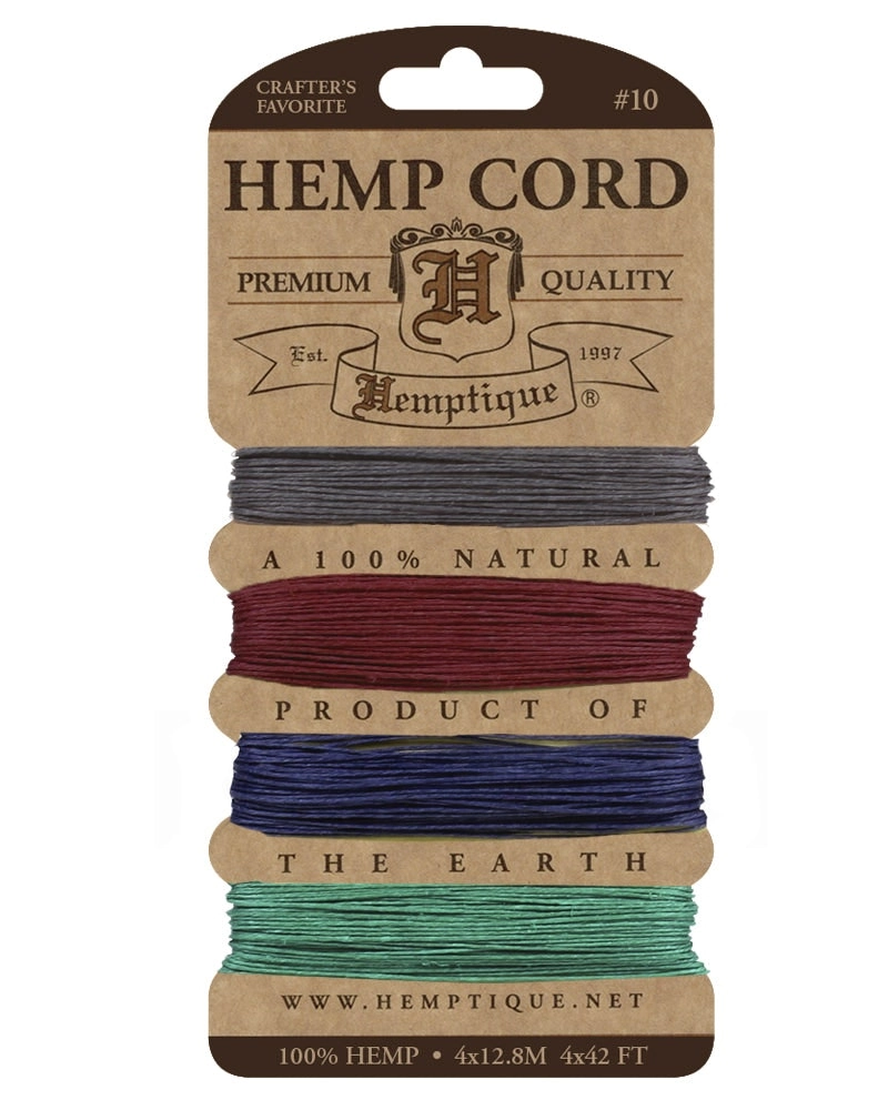 Hemptique Card Cord Set #10, Earthy Pastel