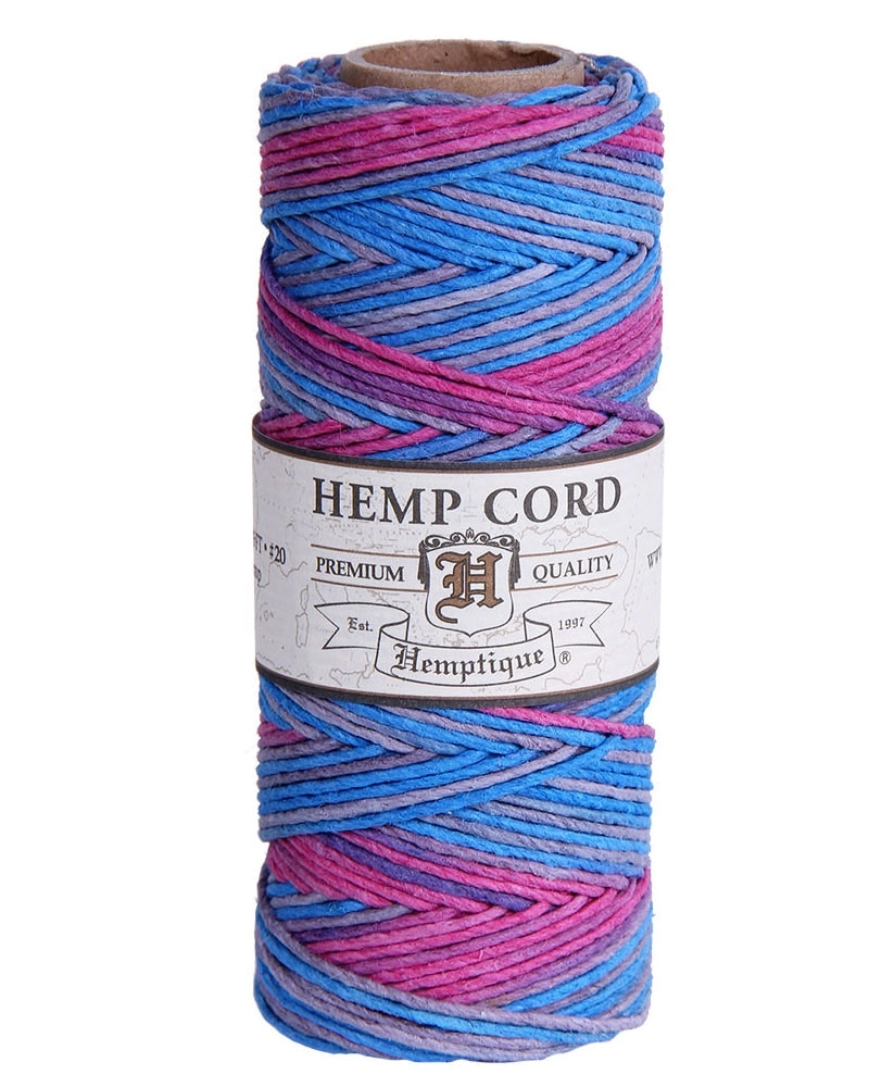 Hemptique Cord Spool Variegated #20, Dance Off- 50g