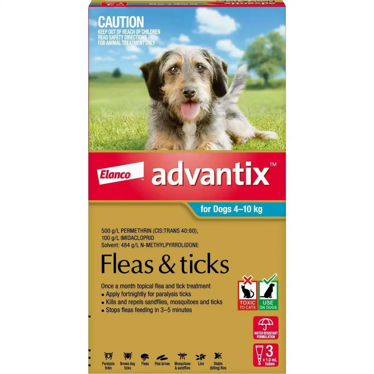 Advantix for Medium Dogs 4-10kg (Teal) 3 Pack