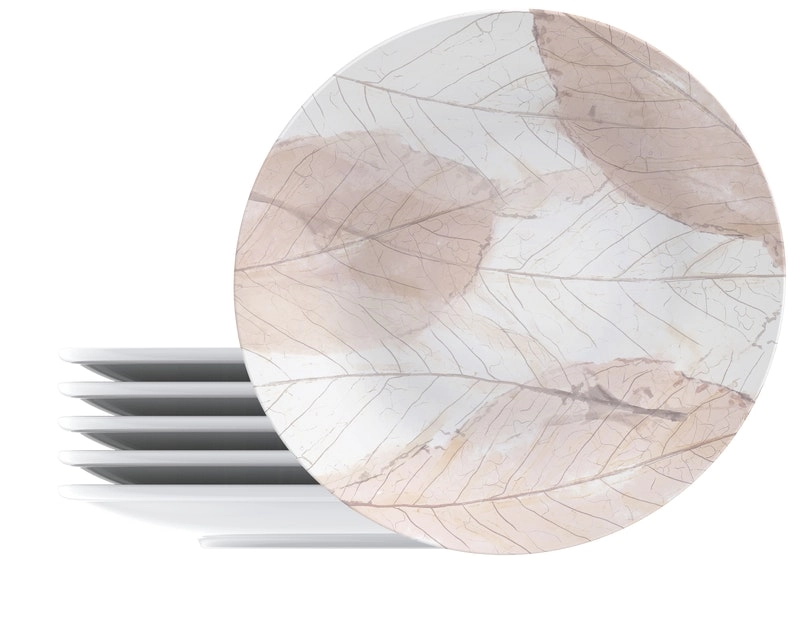 Tramontina Rosé 6-Piece Set Decorated Porcelain Dinner Plate, 28 cm