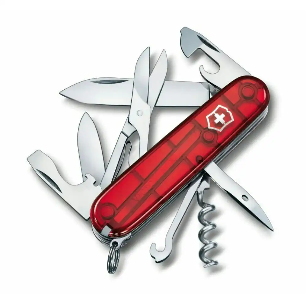 Victorinox Climber Swiss Army Knife Cyber Ruby Translucent