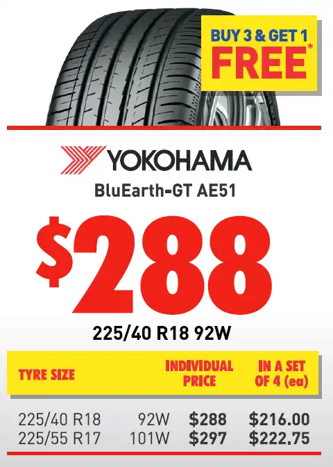 Tyre - Yokohama BluEarth-GT AE51 225/40 R18 92W | Bob Jane T-Marts