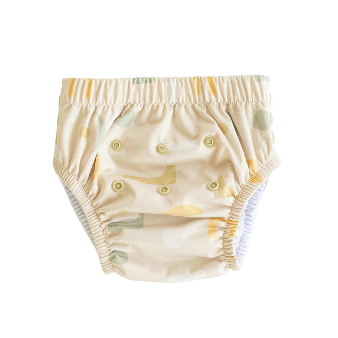 Bare and Boho Reusable Swim Nappy Junior 15kg+ Sage Shapes 1 Pack