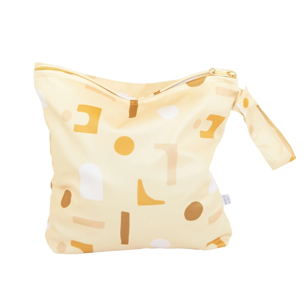 Bare and Boho Wet Bag Medium Apricot Shapes 1 Pack