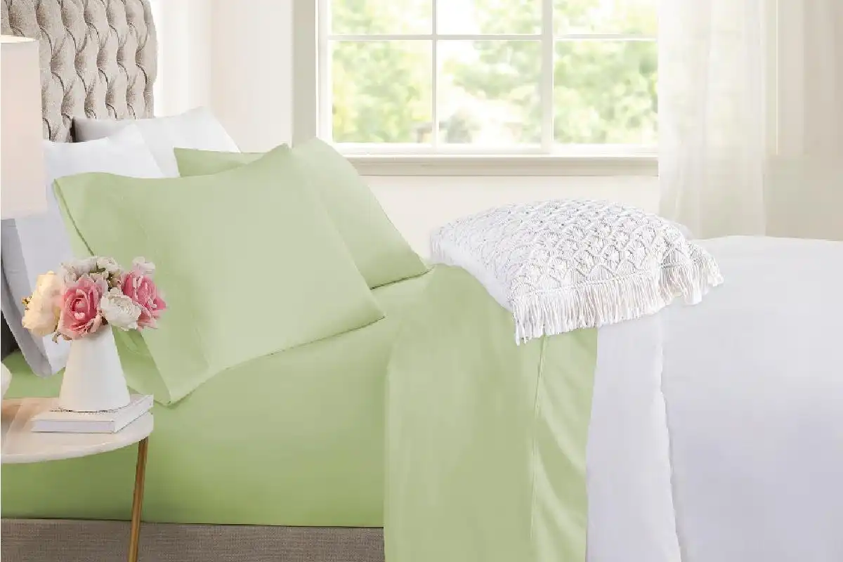 Pistachio Color 2000TC Cooling Bamboo Sheet Set