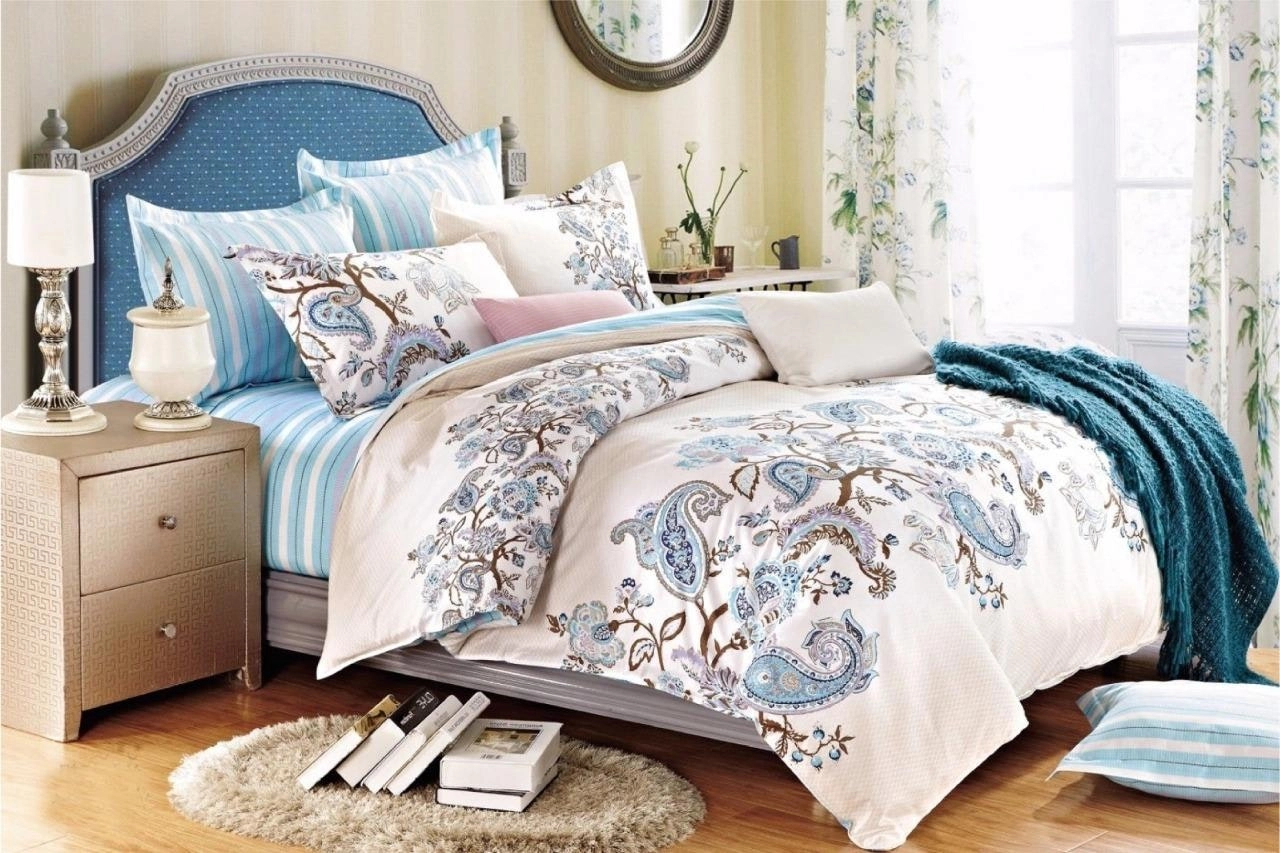 Blue Paisley Design Quilt Cover Set