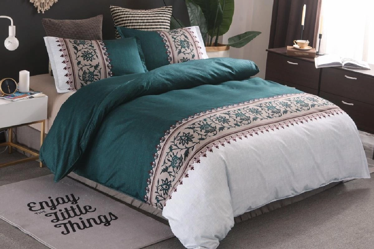 Bohemian Jade Quilt Doona Duvet Cover Set