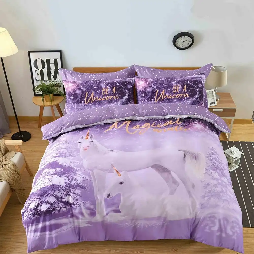 Dream Unicorn Quilt Doona Duvet Cover Set