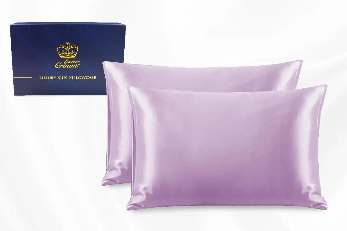 Two Pieces 100% Pure Two-Side Mulberry Silk Pillowcase Lilac
