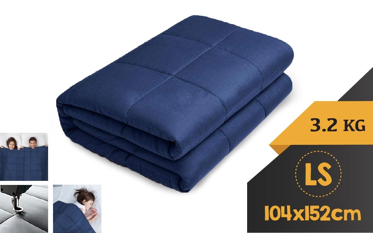 WEIGHTED BLANKET LONG SINGLE Heavy Gravity NAVY BLUE 3.2KG