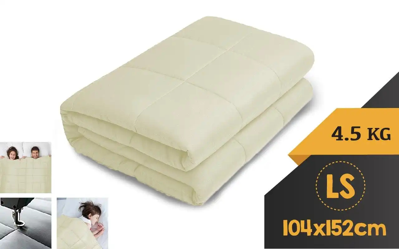 WEIGHTED BLANKET LONG SINGLE Heavy Gravity CREAM 4.5KG