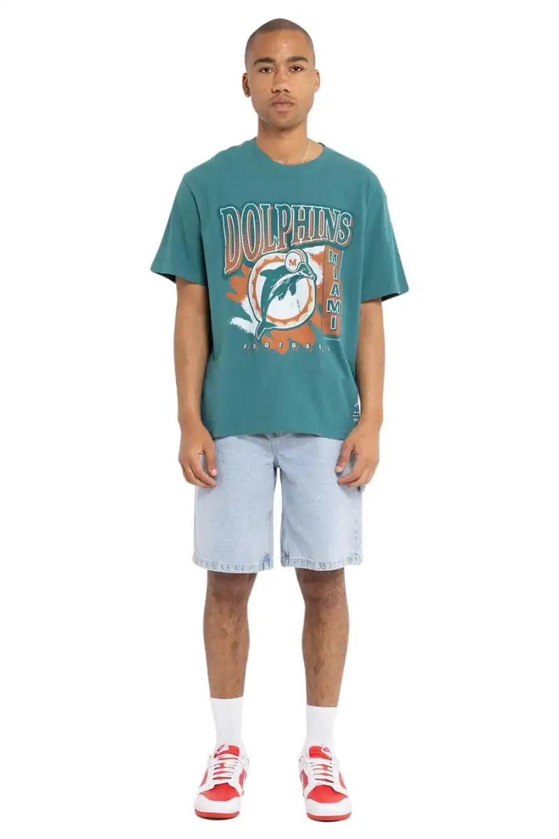 Mitchell & Ness Miami Dolphins Conference T-Shirt Faded Teal