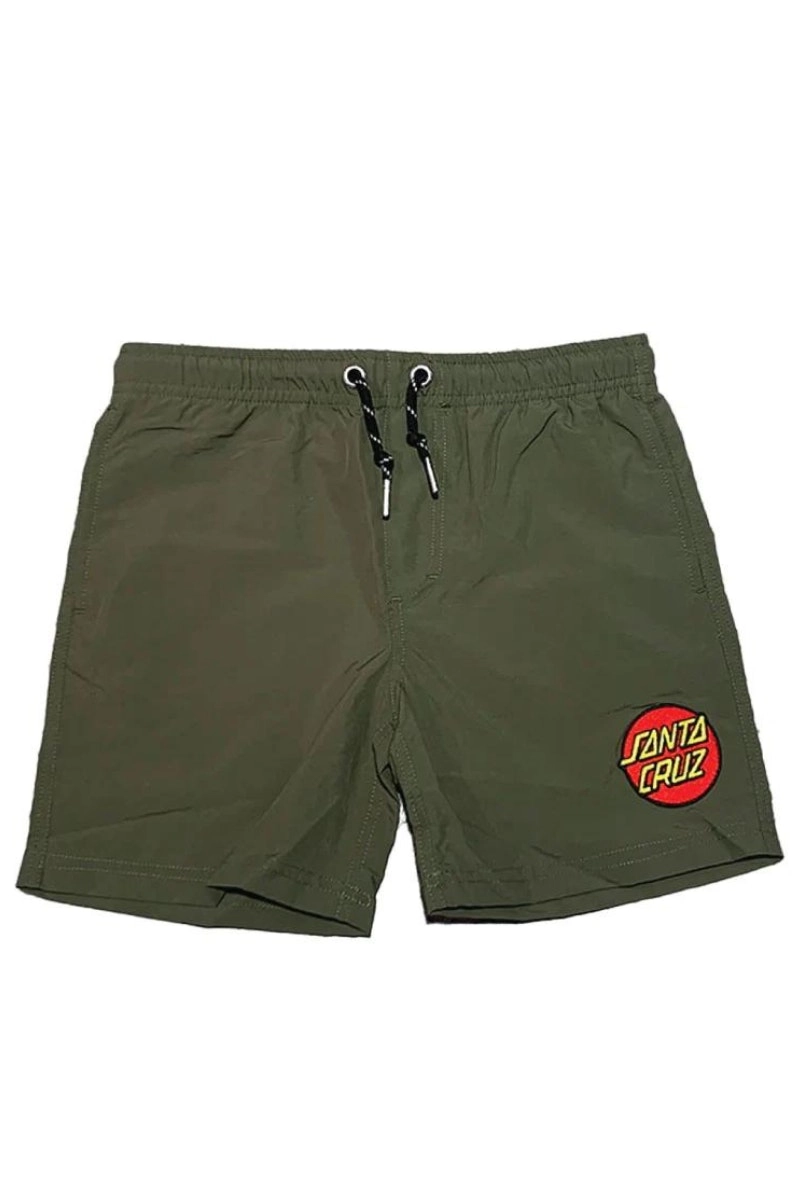 Santa Cruz | Kids Classic Dot Cruzier Beach Short (Olive Green)