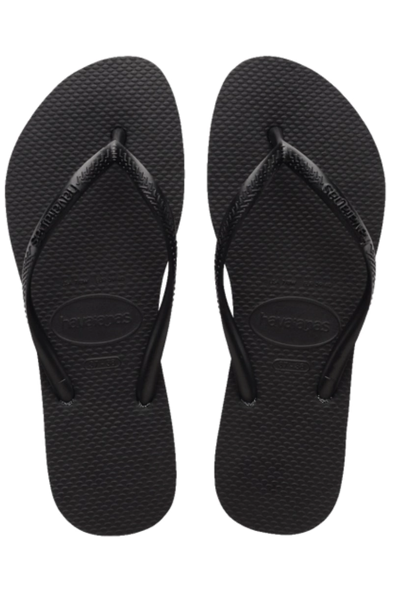 Havaianas | Womens Slim Basic Black Thongs (Black)