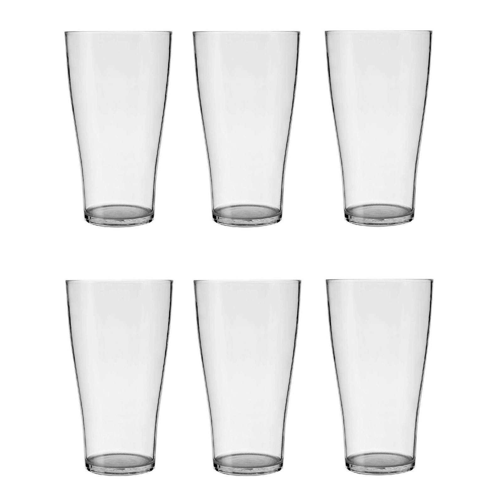 Crown POLYCARBONATE 425ml SCHOONER BEER GLASS - PACK OF 6