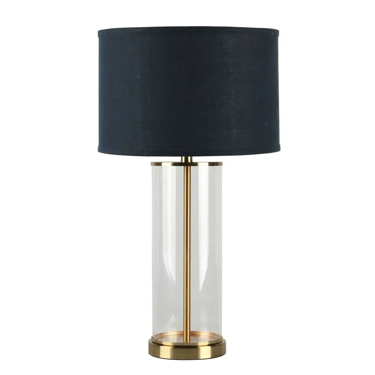 Left Bank Table Lamp - Brass w Navy Shade