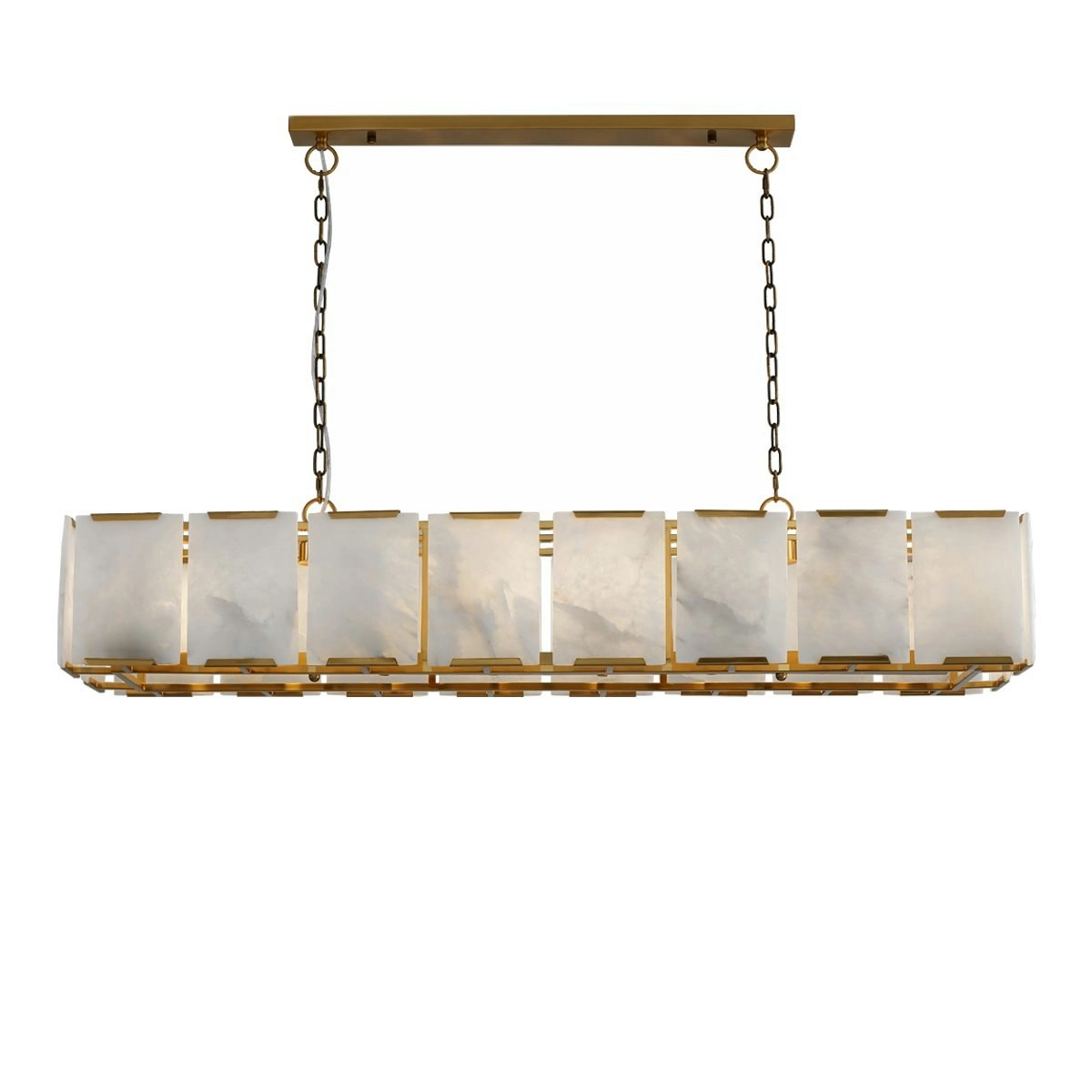 Florence Alabaster Pendant - Linear Antique Brass