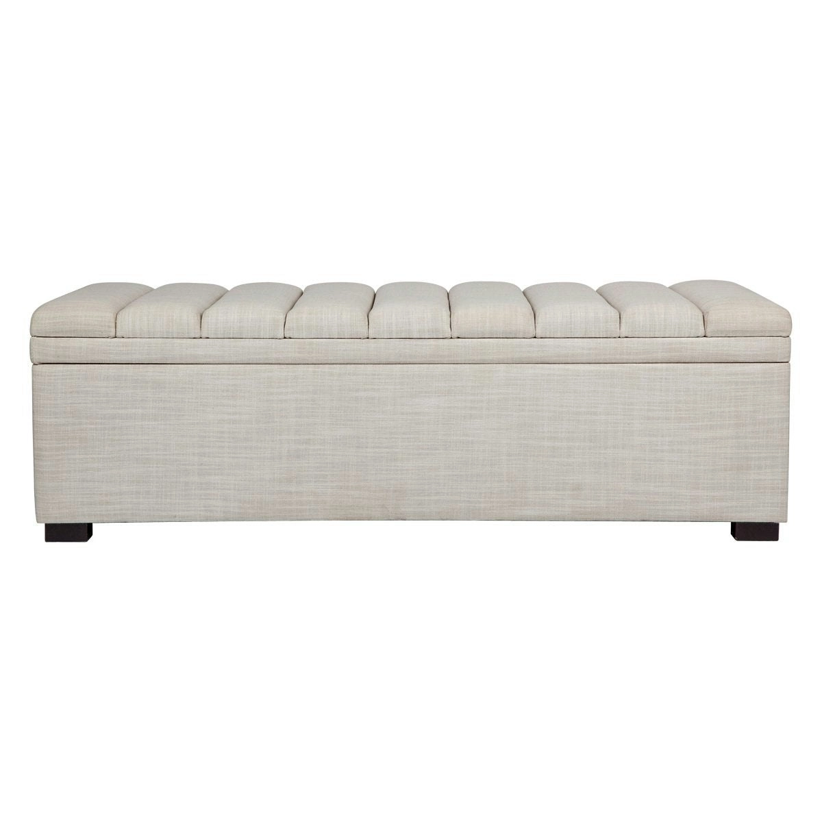 Soho Storage Bench Ottoman - Off White Linen