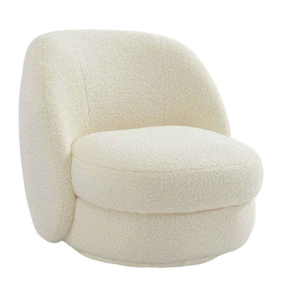 Aurora Swivel Chair - Off White Shearling