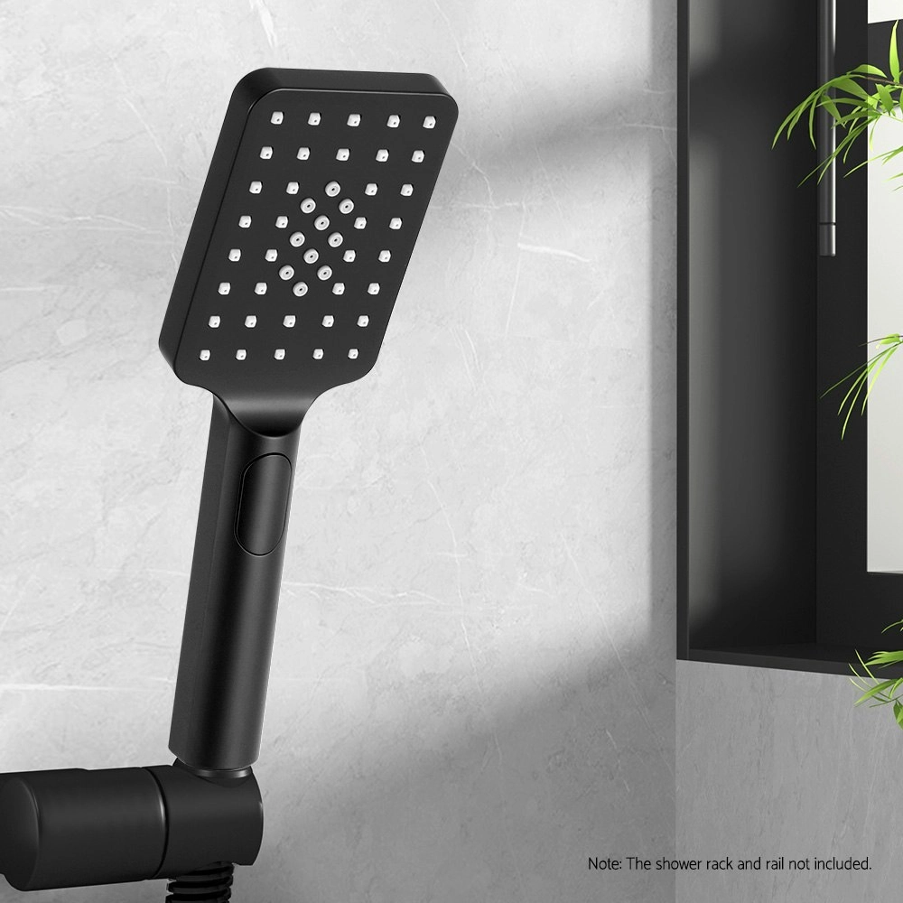 Handheld Shower Head 3.1'' High Pressure 3 Spray Modes Square Black