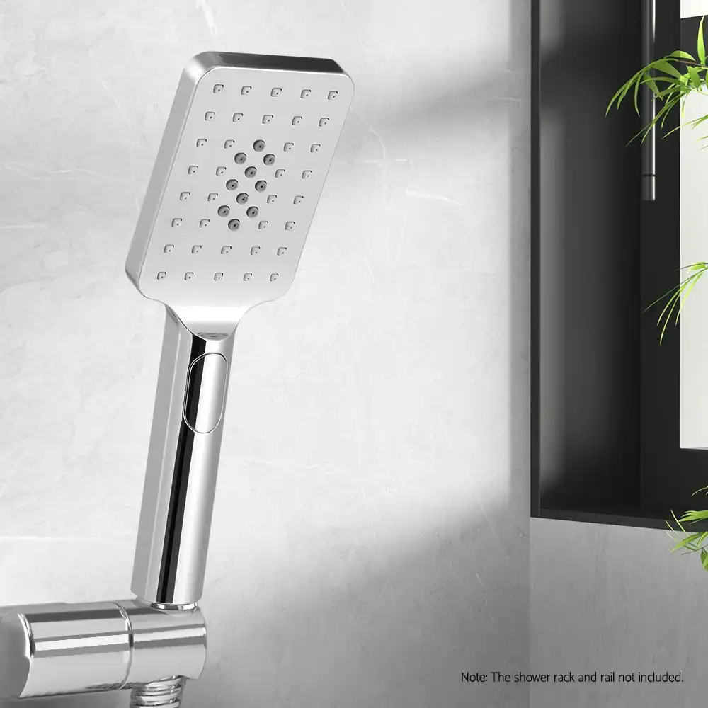 Handheld Shower Head 3.1'' High Pressure 3 Spray Modes Square Chrome