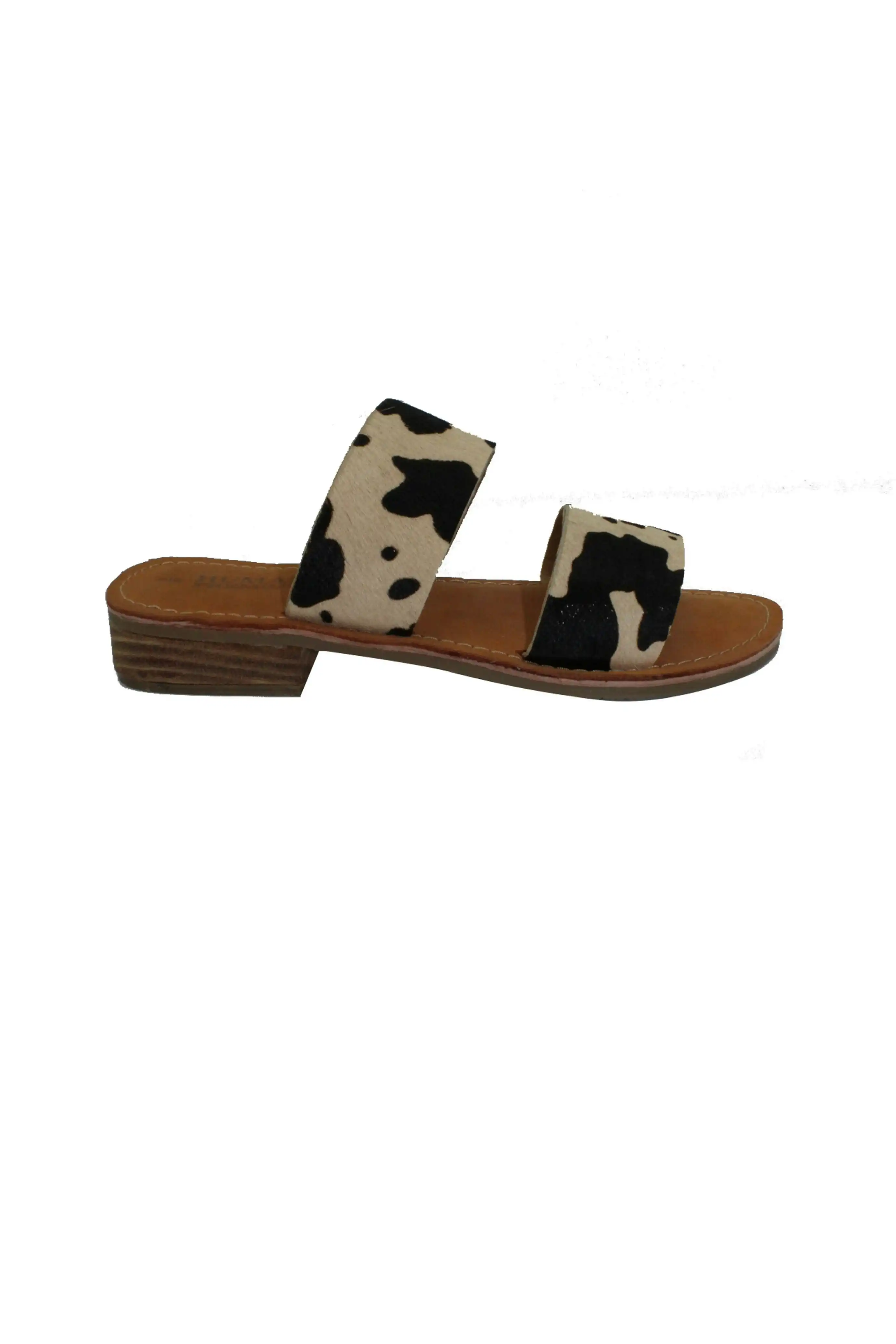 Lanark Leather Sandal Black White Jersey