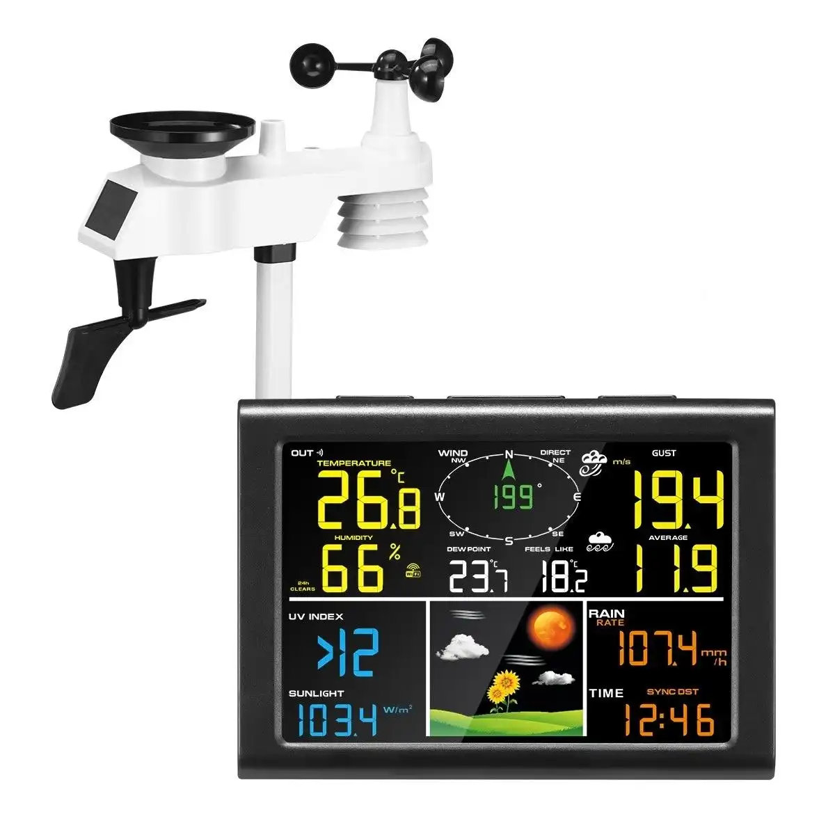 Explore Scientific Wireless Rain Gauge with Outdoor Temperature