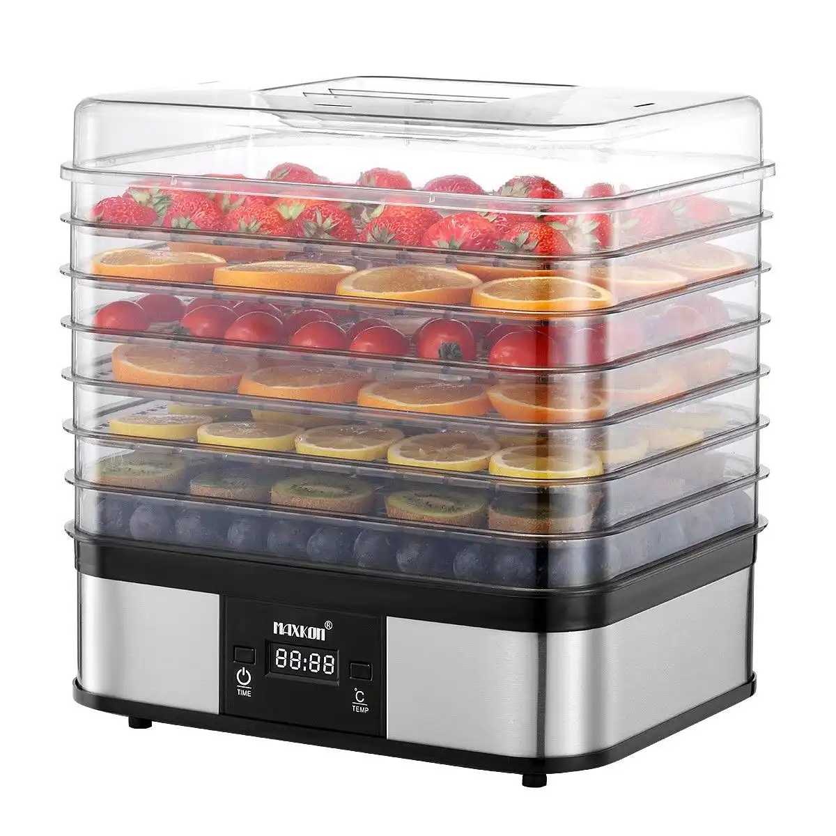 Maxkon 5 Trays Food Dehydrator Dryer Machine Fruit Mushroom Jerky