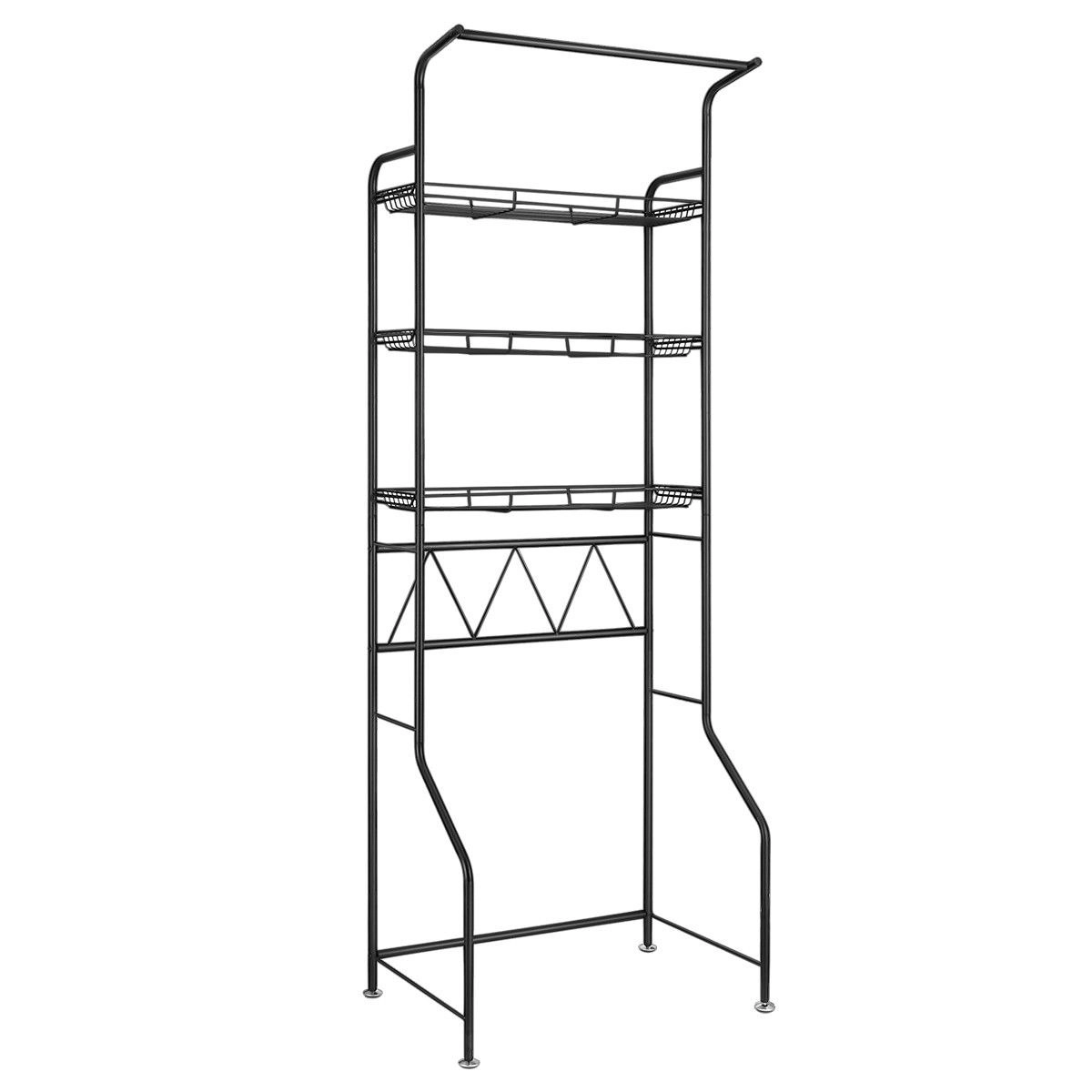 Ausway 3-Tier Steel Freestanding Bathroom Rack Shelves Over Toilet Washer Dryer Shelf Laundry Storage