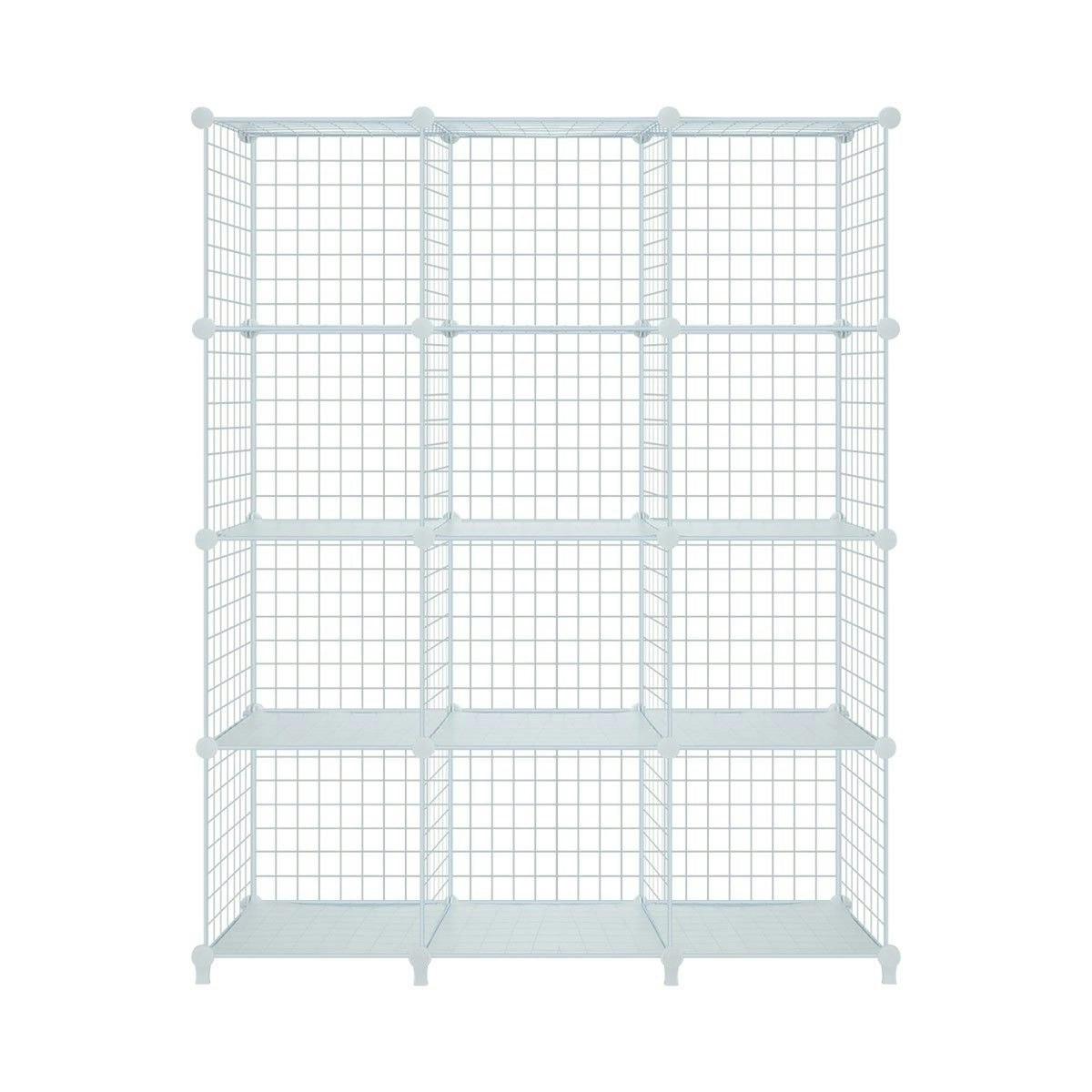 Ausway 12 Cube Metal Wire Storage Shelf Modular Organizer DIY Storage Rack White