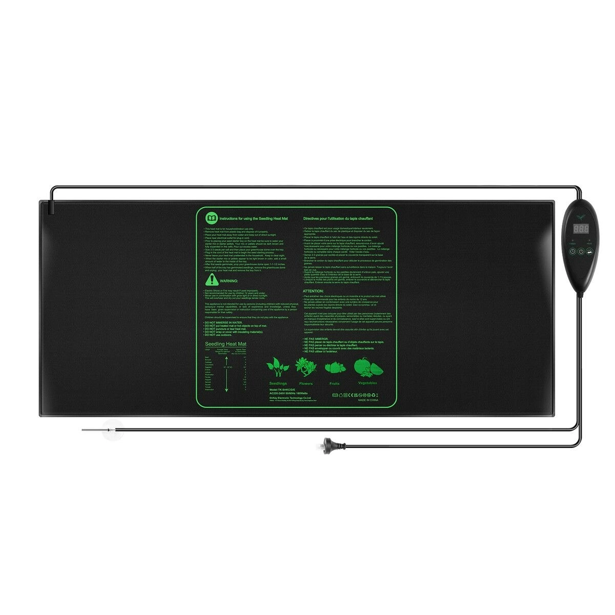 Pet Scene Seedling Heat Mat Plant Heated Germination Warming Pad Starter Grow with Digital Temperature Controller 160W