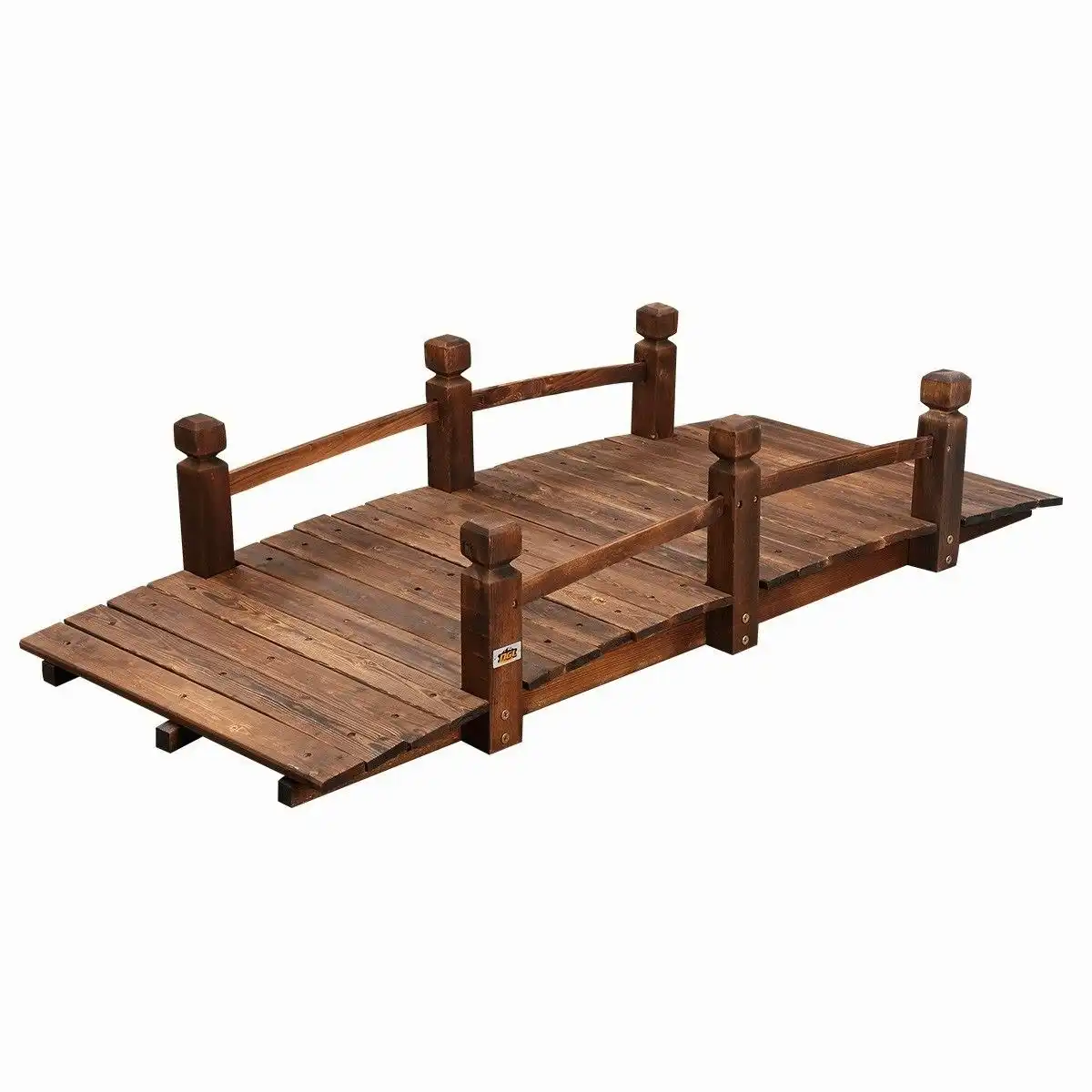 Ausway Outdoor Garden Ornament Wooden Bridge Rustic Decoration 160cm Timber