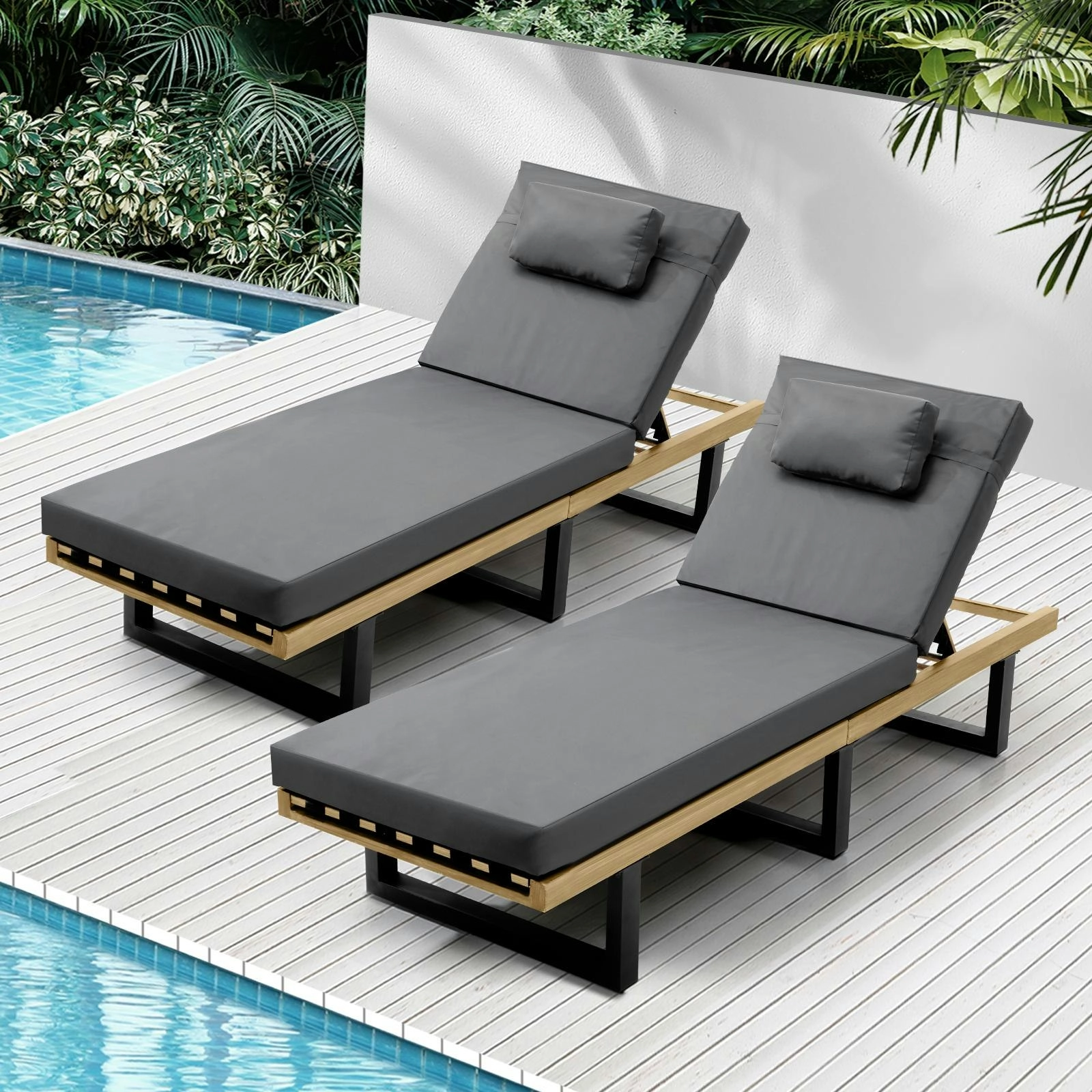 Livsip 2X Sun Lounger Day Bed Outdoor Setting Patio Furniture