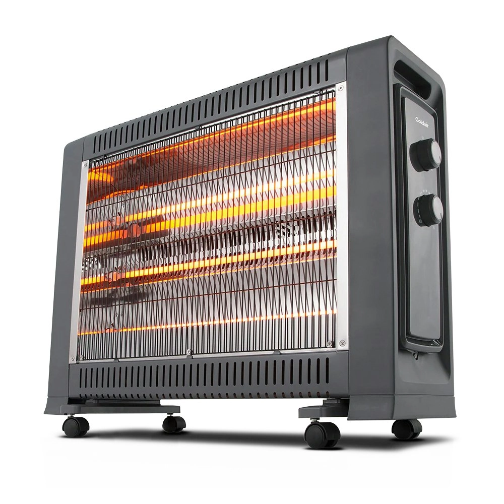 Goldair 65.5cm 2400W Radiant Heater w/ Fan/Thermostat Home Heating Charcoal