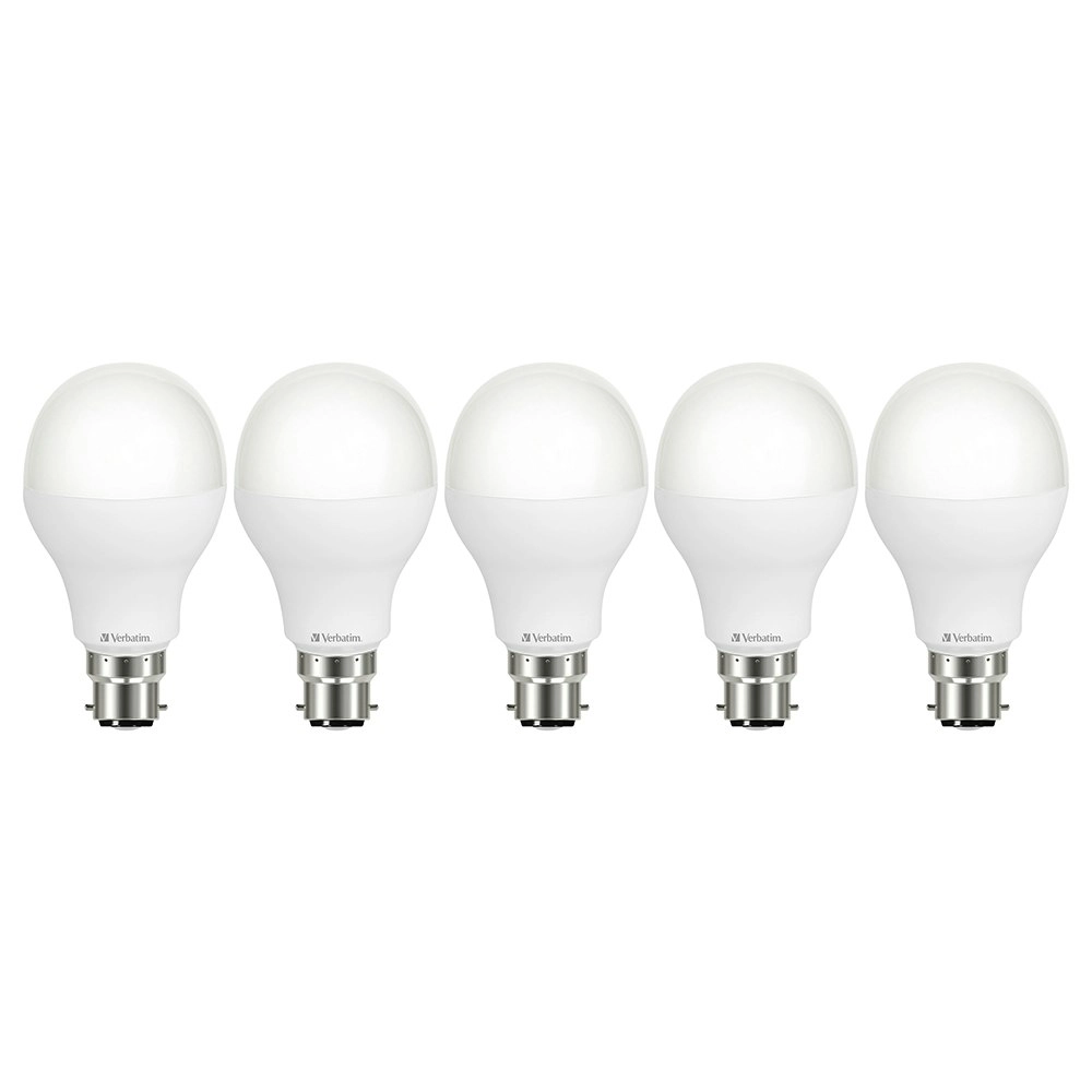 5x Verbatim B22 Bayonet Cool WHT Classic A Dimmable Light Globe 14W/1600lm/4000K