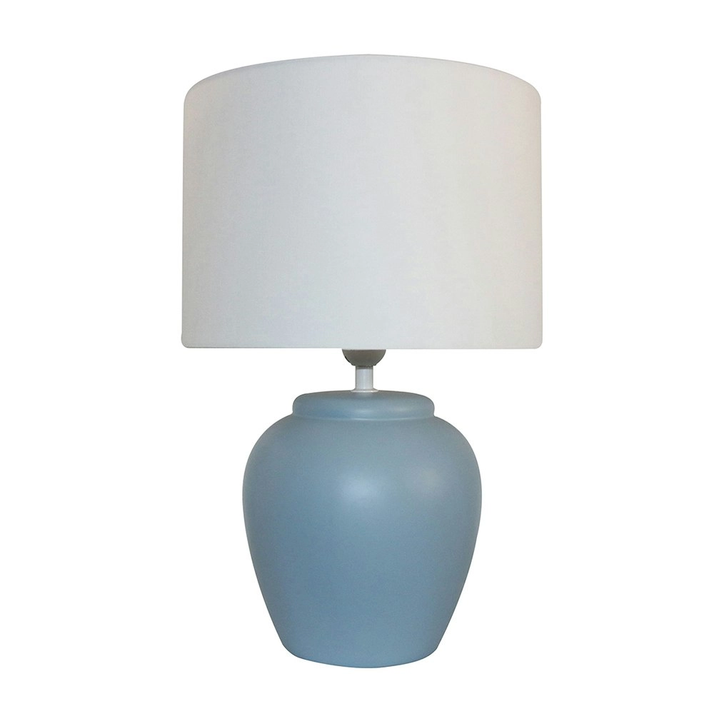 Maine & Crawford Camber 43cm Ceramic Bedside Light Desk Table Lamp Decor Blue