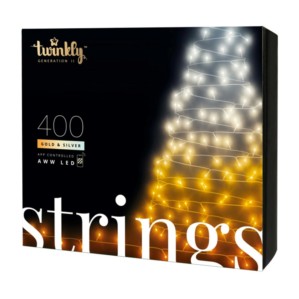 Twinkly Gen II Smart 400 Gold/Silver AWW LED String Lights Bluetooth/WiFi