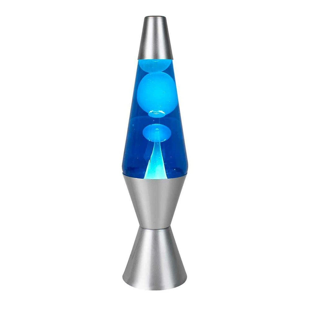 Blue White Wax Liquid Lava Lamp Retro Style Desk/Bedside Light Home Decor 37cm