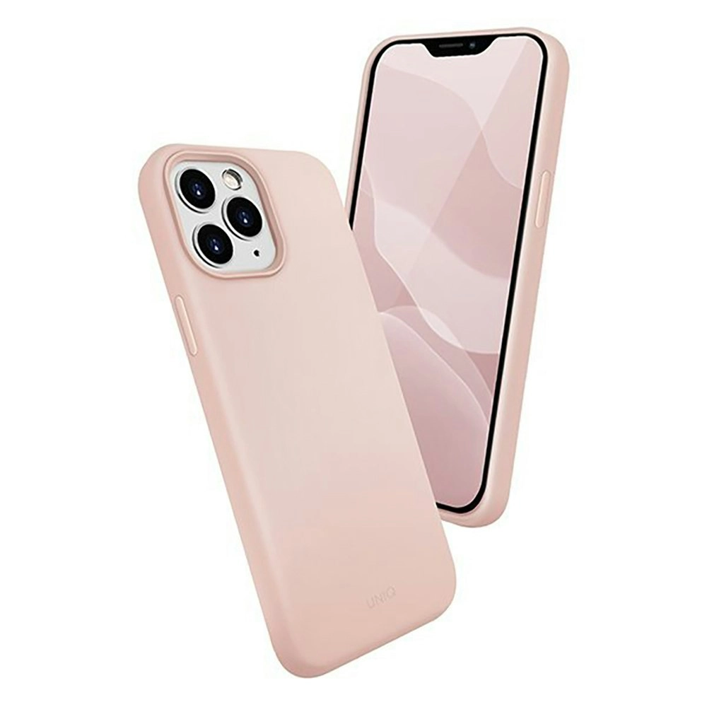 Uniq Lino Hue Silicone Armour Case Protective Cover For iPhone 12 Pro Max Pink