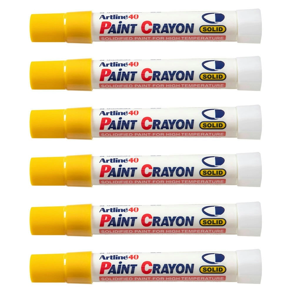 12PK Artline 40 Permanent Paint Crayon High Temperature - Yellow