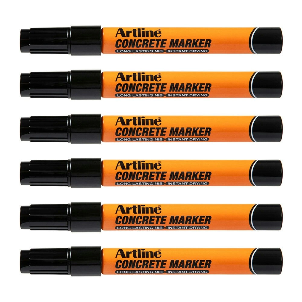 12PK Artline Concrete Permanent Marker 1.5mm Bullet Nib - Black